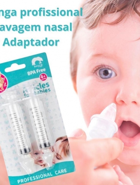 Seringa profissional lavagem nasal com adaptador-Pack 2 unidades